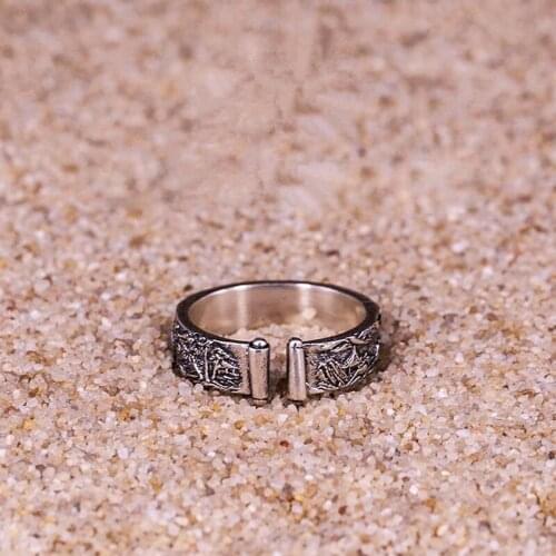 New Handmade Retro Design Open Ring Long Distance Love 925 Men and Women Couple Ring Personality Creativity