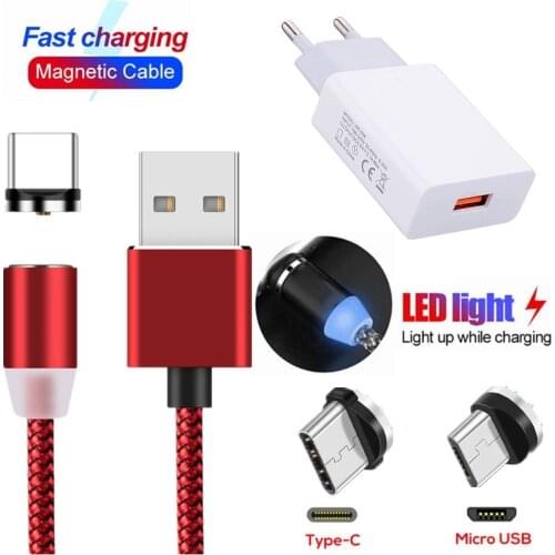 Magnetic USB Cable Type C Micro USB Fast charging Charger For Meizu M3 M5 M6 Note M5C M5S M3E MX6 U10 U20 C9 V8 PRO 6 7 15 16 XS