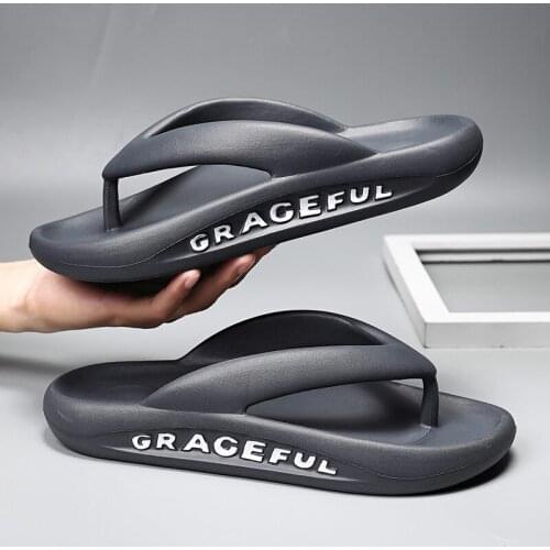 Hot Fashion Gray Massage Slippers Men Flip Flops Big Size Casual Slides Men Non Slip Beach Slippers Couple Shoes сланцы мужские