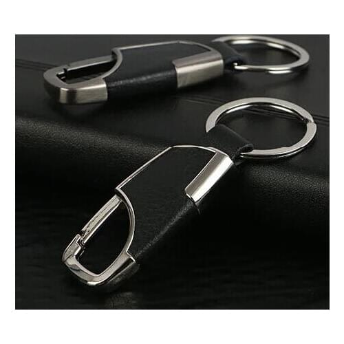 Car Styling Metal Head Layer Cowhide Key Chain For Nissan Qashqai Teana X-Trail Livina Sylphy Tiida Sunny March Murano