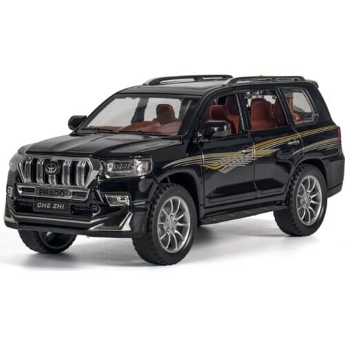 1: 24 Simulation Toyota Prado Alloy SUV Model Childrens Toys Birthday New Year Christmas Gift Black Car