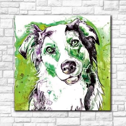 Fashion Oil Painting Collie Dog II Painting Home Decor On Canvas Modern Wall Art Canvas Print Poster Canvas Painting Unframed