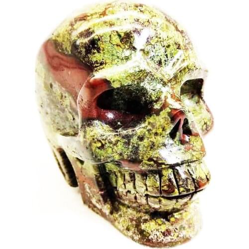 MOKAGY 500G-650G Hand Carved Natural Dragon Blood Stone Crystal Skulls Carvings 1pc