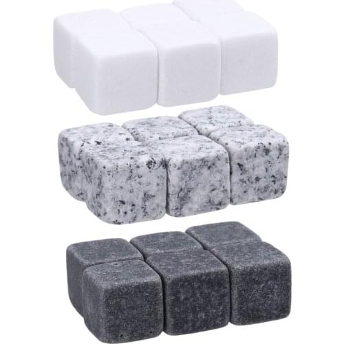 Natural Stone Ice Stone Small Blocks Cubic Whisky Stone Wine Cooler Reusable Ice Cube Whiskey Drink Rocks Whiskey Scotch