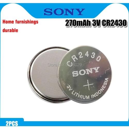 2PCS/lot Original SONY CR2430 Button Cell Battery 3V Lithium Batteries CR 2430 for Watch Remote Toy Computer Calculator Control