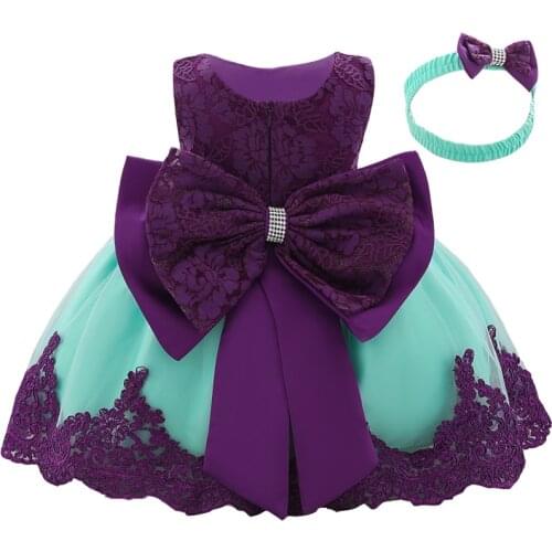 2021 Winter Baby Girl Dress White Christening Dress For Girl Clothes Infant Clothes Bow Lace Princess First Birthdays Dresses