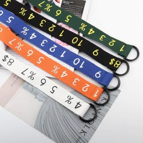 2020 New Female Casual Nylon Nunber Belt Metal Buckle Black Waistband Students Pants Party Fashion Canvas Waist Belts cinturon