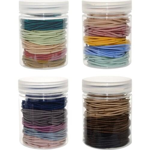 4 Boxes 2mm Thickness Hair Elastics for Girls Women Hair Ties Rubber Bands Accessories