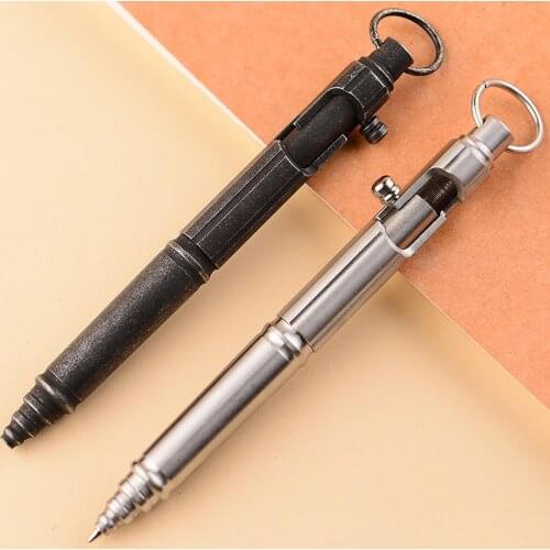 Handmade Stainless Steel Bolt BallPen Broken Window Tactical Protective Metal Pen EDC Portable Outdoor Self-defense Writing Tool