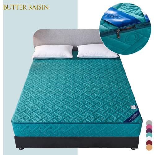 Six-sided All-inclusive Mattress Cover Zipper Quilted Bed Cover Solid Color Mattress Protector Pad Fitted sheet Bedspread Topper