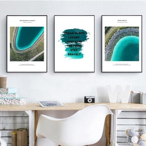 Nordic Canvas Painting Modern Prints Beach Art Posters Prints Blue ocean Landscape Art Wall Pictures Living Room Unframed Poster