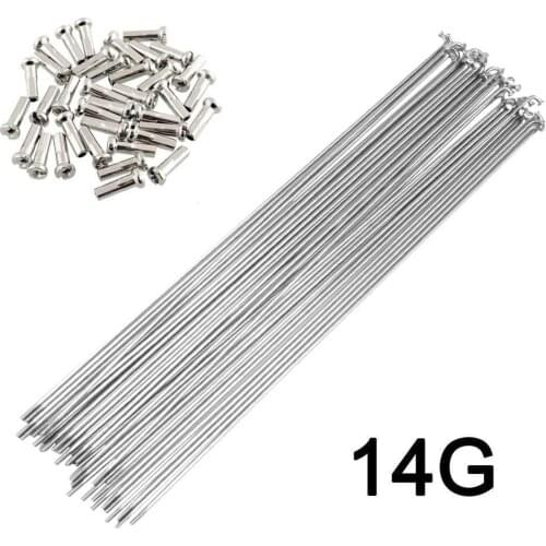 10PCS 14G Bicycle Spokes With Nipples Stainless Steel Mountain Road Bike High Strength Bicycle Spokes