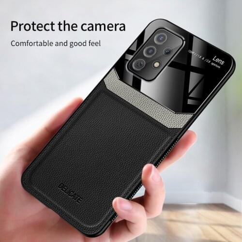 Ultra Thin Camera Protection Leather Case for Samsung Galaxy A72 5G A12 A21S A31 A81 A91 M30S M31 Note 20 S20 S21 Ultra Cover