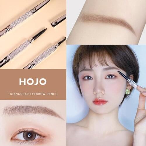 Waterproof Long-lasting Eyebrow Pencil Star Diamond Replaceable Refill Triangle Spiral Brush Head Eyebrow Pen Makeup TSLM1