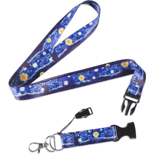 Starry Sky ID Badge Holders Painting Art Neck Lanyard Strap Necklace