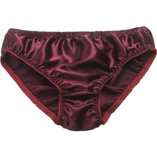 100% Silk Women Panties Breathable Comfortable Underwear Briefs Sexy Smooth High Grade Solid Color Elastic Large Size Underpants