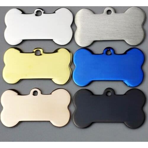 100pcs/lot Stainless Steel Bone Pet ID Tags Blank Pet Dog Tags Suitable for Laser Engraving