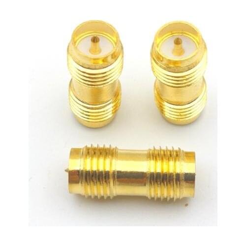 1000pcs gold RF SMA adapter RP-SMA female to RP-SMA female connector New