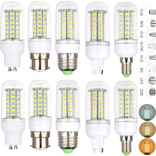 10X LED Corn Lamp E27 E14 B22 SMD 5730 Chip 24/36/48/56/69/72leds Led light 360 beam angle for droplight 220V Replace