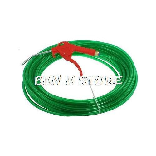 5mm x 8mm x 2m Polyurethane Tube Pneumatic PU Hose Clear Green w Air Blow Gun