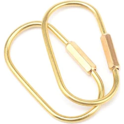5 PCS100% Brass KeyChain Hook Screw Lock Key Ring Carabiner Hanger Car key chain