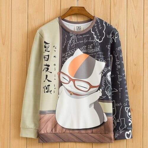 Anime! Natsumes Book of Friends Uchiha Madara Cat Teacher Cosplay Hoody Spring Autumn Fashion Unisex Cartoon Coat Free Shipping