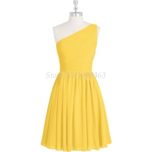 ANTI Yellow Bridesmaid Dresses 2019 Vestido De Festa De Casamento Party Short Formal Gowns For Wedding HQY905