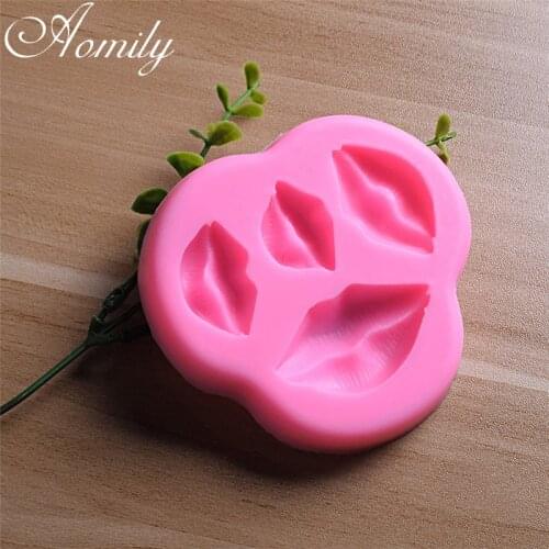 Aomily Kiss Lip Chocolate Molds Silicone Cake Mold Fondant Jelly Mold Cake Decorating Tools Chocolate Moulds Ice Cube Molds