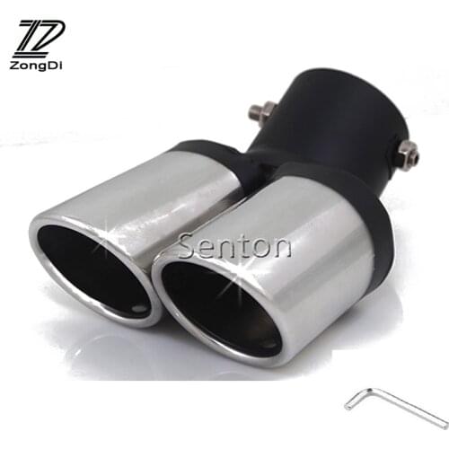 For Chevrolet Cruze Aveo Ford Focus 2 Kia Rio K2 Mazda 6 5 Peugeot 207 307 Twin Curved Tailpipe Car Exhaust Tail Pipe Muffler