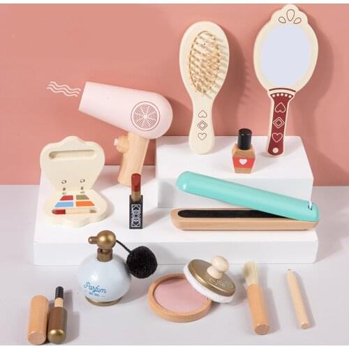 Wooden Child Cosmetics Bag Toys for Little Girls Children Dresser Kids Makeup Set for Girls Pretend Play Beauty & Fashion Toys