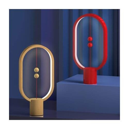 Hot Dropship USB Rechargeable Hengpro Balance LED Table Lamp Ellipse Magnetic Mid-air Switch Eye-Care Night Light Touch Control