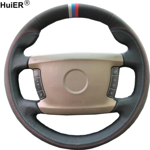 DIY Car Steering Wheel Cover Black Suede Leather For BMW E65 E66 2001-2005 2006 2007 2008 (4-Spoke) Funda Volante Stuurhoes