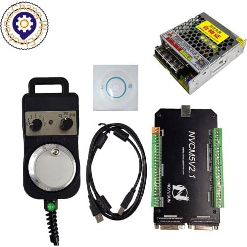Mach3 USB interface CNC kit motion controller NVCM 3/4/5/6 axis CNC motion control card, 4/6 axis electronic handwheel 24V DC