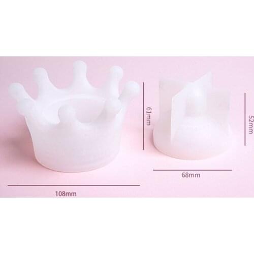DIY Cute Crown Jewelry Storage Box Epoxy Resin Casting Silicone Mold Craft Tools