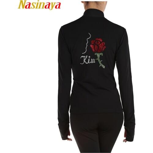 Customized Figure Skating Jacket Zippered Tops for Girl Women Training Competition Patinaje Ice Skating Warm Fleece Gymnastic 23