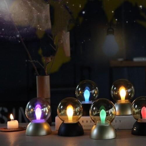 Multicolor Retro LED Night Light Bulb Lamp USB Rechargeable Table Desk Lamp Bedroom Bedside Night Lamp Home Decor Creative Gift