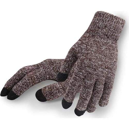 Men Knitted Gloves Thicken Touch Screen High Quality Male Warm Wool Cashmere Gloves Winter Autumn Women Gloves Mitten