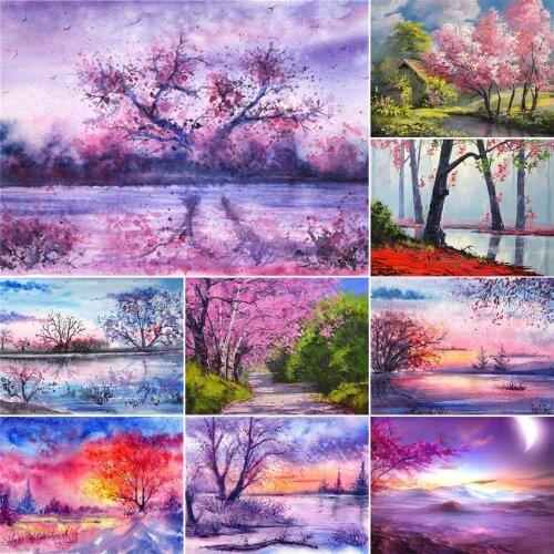 5D DIY Diamond Painting Landscape Cross Stitch Kit Full Drill Embroidery Scenery Mosaic Art Picture of Rhinestones Decor Sale