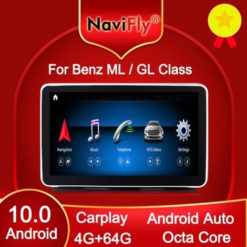 NaviFly for Mercedes Benz ML W166/GL X166 ML320 ML350 ML400 ML500 2013-2015 NTG 4.5 Android 10.0 Car Multimedia Player GPS Navi