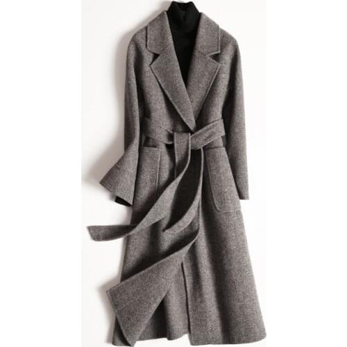 2020 Wool Coat Female Double-sided Korean Woolen Jacket Long Coat Spring Autumn Overcoat Ladies Coats Abrigo Mujer XR1810 KJ6060