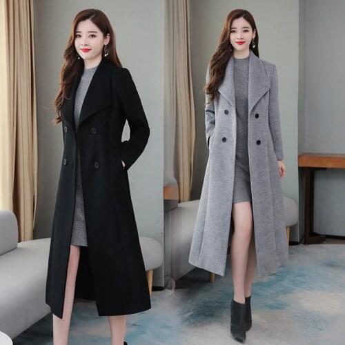 Autumn Winter Fashion Wool Coats Women Long Slim Warm Woolen Coats Outwear New Female Plus size Wool Overcoat Women Coats Jacket