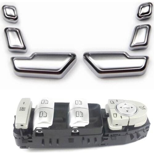 Front Door Window Switch for Mercedes-Benz C300 C63 C350E C-Class & Car Zinc Alloy Door Seat Adjust Button Switch Cover