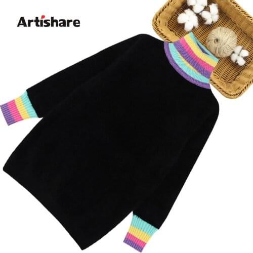 Dress For Girls Striped Sweater Dress For Girl Spring Autumn Kids Knitted Dresses Teenage Girls Clothing 6 8 10 12 14