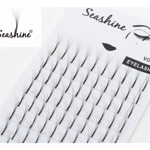 Seashine 1 Tray Long Mink Eyelash Extension Premade Volume Lash Fans Russian Volume Eyelashes Individual Silk Eyelash Extensions