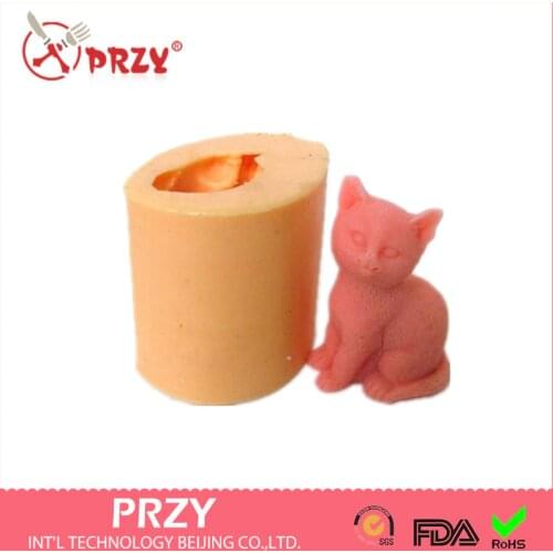 3D cat modelling silicon soap mold fondant Cake decoration mold High-quality Handmade soap mold