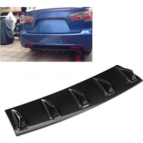 Universal Rear Bumper Lip Diffuser 5 Fin ABS Carbon Fibre Texture 584mm/23in high quality car accessories