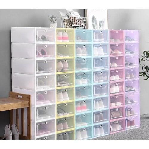 Thicken Clear Plastic Shoe Box Dustproof Shoe Storage Box Flip Transparent Shoe Boxes Stackable Shoes Organizer Box SN2987