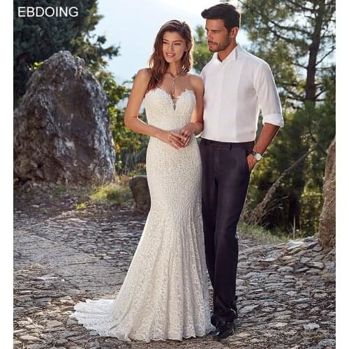 Vestidos De Novia Elegant Wedding Dress Mermaid Sweetheart Neckline Sleeveless Custom Made Plus Size Wedding Party Gown