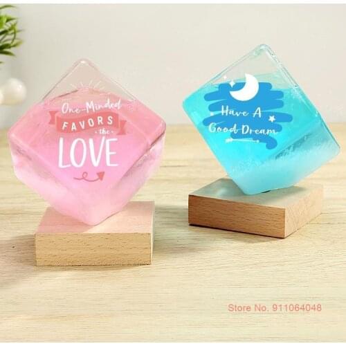 Water Cube Weather Predictor Glass Bottle Wood Decor Liquid Crystal Terrarium Barometer Forecaster Birthday Gift For Girlfriend