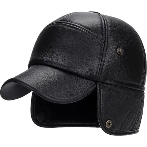 Winter Baseball Cap Earmuffs Warm Thicker Cap Snapback Ear Protection Dad Hats Old Man Winter Bomber Hats
